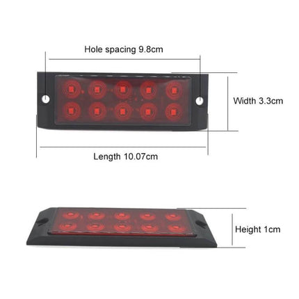 2-Pack Car Side Marker Lights, 10-LED, White, Easy Replacement low-profile 100mm x33mm compact 10-LED marker for trucks trailers boats RVs