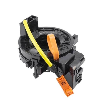 Toyota Corolla Clock Spring Replacement for Steering Wheel - black plastic clock spring with yellow wire and orange connector