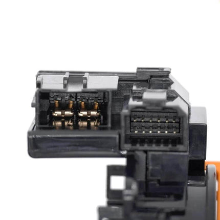 Toyota Corolla Clock Spring Replacement for Steering Wheel — close-up of connector pins and wiring housing, plastic lightweight unit for airbag and controls