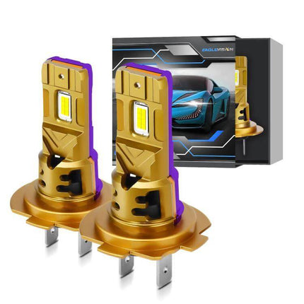 Car LED Headlight Bulbs For Clear Nighttime Visibility gold 35W 3500lm 6500K 16x3570 chips easy install pair