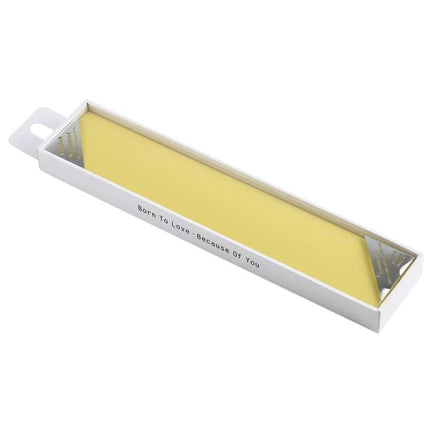 Rectangular Packaging Box for Smart Watch Bands, 50 Pieces, Size 23.3x5.2x1.9cm - white paper retail box with clear window and yellow insert for single band