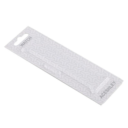 Practical Rectangle Paper Packaging for 100 Smart Watch Bands - plain patterned sleeve with hang hole for organized storage and shipping