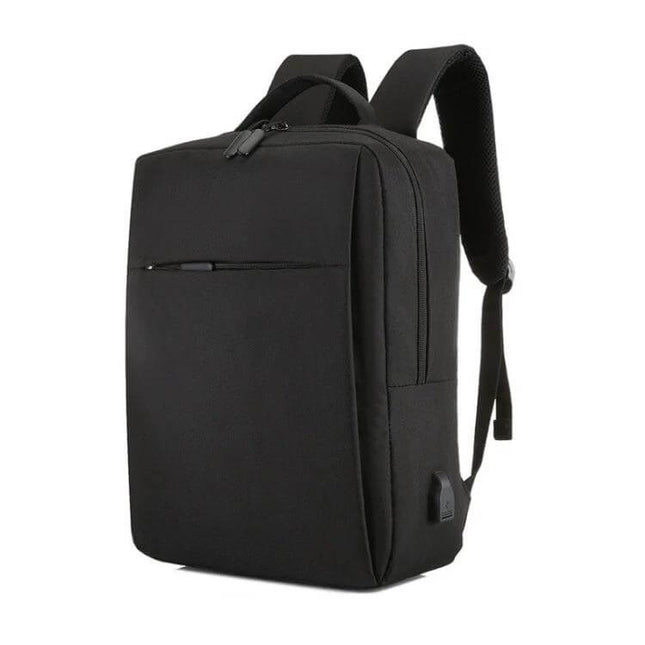 POFOKO Waterproof Oxford Cloth Backpack for 15.6 Inch Laptops black water-resistant commuter backpack with padded laptop compartment and USB port