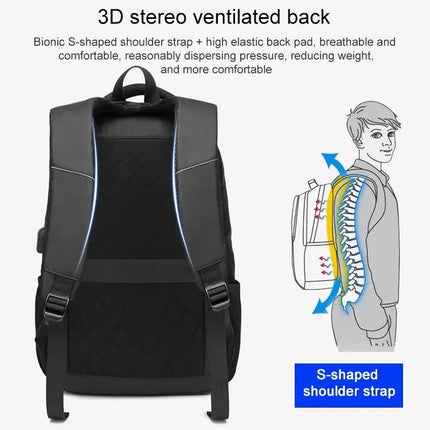 Oxford Laptop Bag Backpack With Trolley Strap For Daily Commute