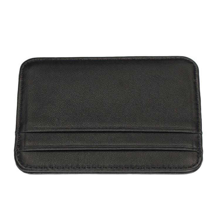 Ultra Slim Leather Mini Card Holder with Sheepskin Finish