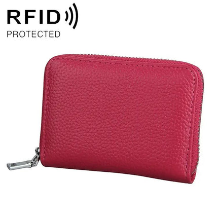 Antimagnetic RFID Card Holder Wallet With Litchi Leather