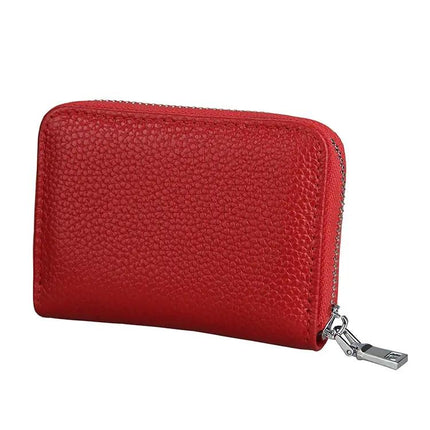 Antimagnetic RFID Card Holder Wallet With Litchi Leather