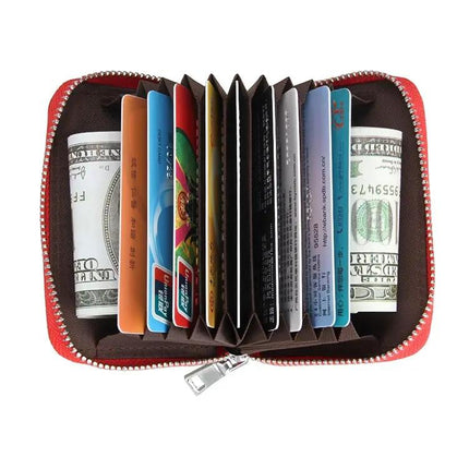 Antimagnetic RFID Card Holder Wallet With Litchi Leather