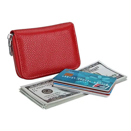 Antimagnetic RFID Card Holder Wallet With Litchi Leather