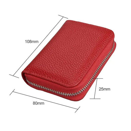 Antimagnetic RFID Card Holder Wallet With Litchi Leather