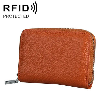 Antimagnetic RFID Card Holder Wallet With Litchi Leather