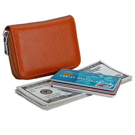 Antimagnetic RFID Card Holder Wallet With Litchi Leather | Syndmart