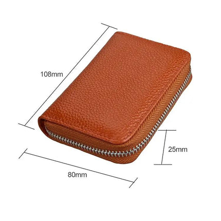 Antimagnetic RFID Card Holder Wallet With Litchi Leather | Syndmart
