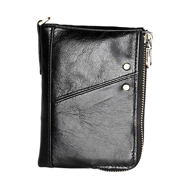 Antimagnetic RFID Leather Wallet for Men Crazy Horse Texture