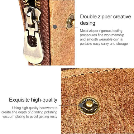 Antimagnetic RFID Leather Wallet for Men Crazy Horse Texture