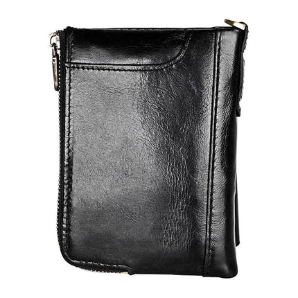 Antimagnetic RFID Leather Wallet for Men Crazy Horse Texture