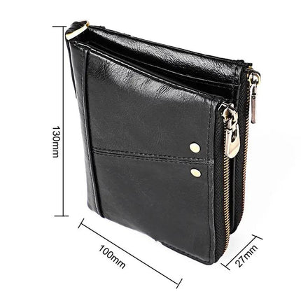 Antimagnetic RFID Leather Wallet for Men Crazy Horse Texture