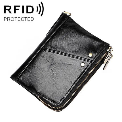 Antimagnetic RFID Leather Wallet for Men Crazy Horse Texture
