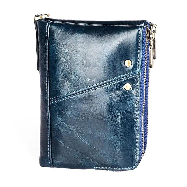 Antimagnetic RFID Leather Wallet for Men Crazy Horse Texture