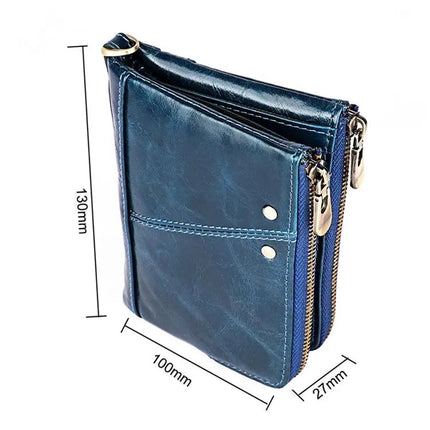Antimagnetic RFID Leather Wallet for Men Crazy Horse Texture