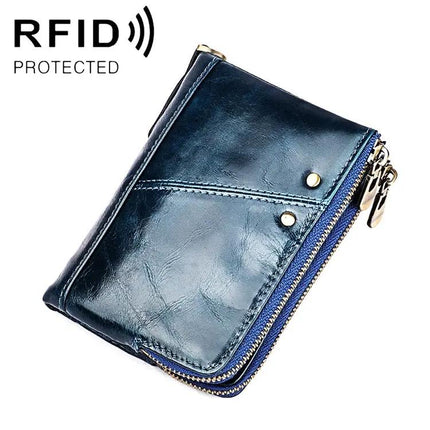 Antimagnetic RFID Leather Wallet for Men Crazy Horse Texture