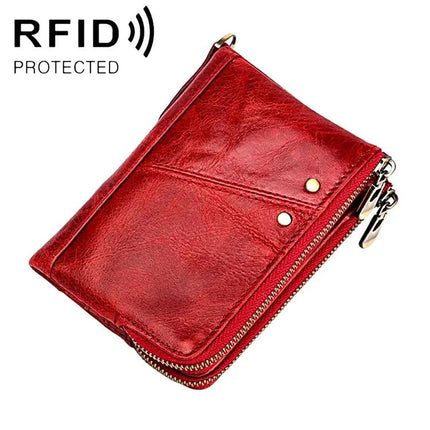 Antimagnetic RFID Leather Wallet for Men Crazy Horse Texture