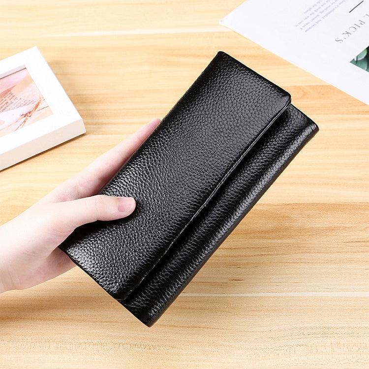 Elegant Litchi Texture Leather Wallet with Multi-function Design and Large Capacity