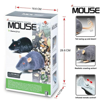 Realistic RC Mouse Toy for Everyday Family Entertainment - infrared remote control faux mouse toy on product box