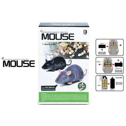 Realistic RC Mouse Toy for Everyday Family Entertainment - remote control fake mouse toy on packaging, ideal for playful family gatherings