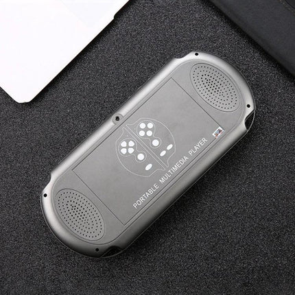 Powkiddy X12 Plus Handheld Retro Game Console with 7-Inch Screen rear view showing speakers and battery cover for portable gaming