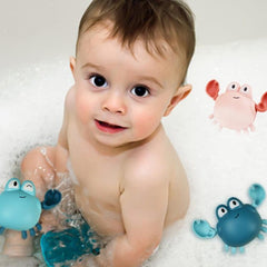 Clockwork Crab Bath Toy Set - 3 Colorful Water Playmates for Babies