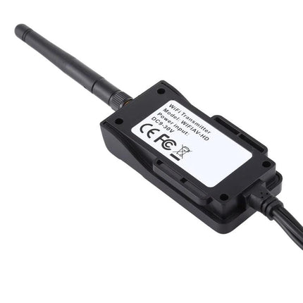 Wireless Video Transmitter for Cars with AV Interface compact WiFi AV transmitter with antenna for car video streaming and FPV up to 150m