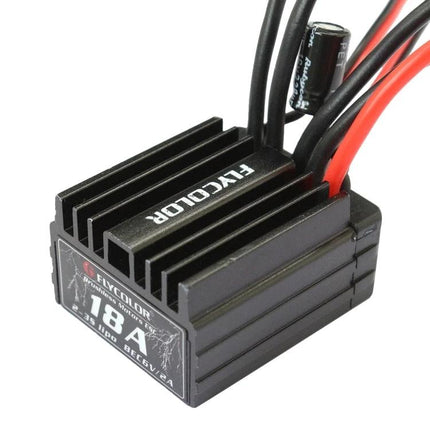 Flycolor Thunder Series Speed Controller for RC Cars compact 18A brushless ESC with heatsink and wires for smooth acceleration