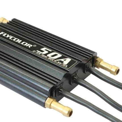 Flycolor Waterproof Speed Controller for RC Boats black 50A waterproof ESC with gold bullet connectors for racing and scale RC boats