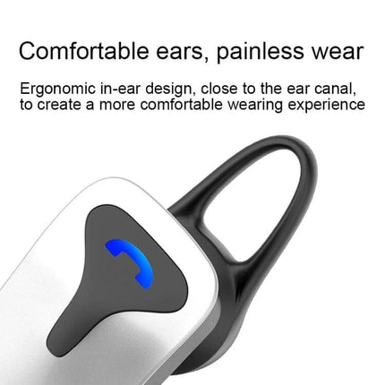 ER9 2-In-1 Car Kit Bluetooth Hands-Free With Dual USB Charger showcasing ergonomic Bluetooth ear hook for comfortable hands-free calls and music playback