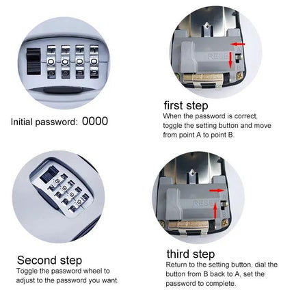 Secure Metal Box with Password Lock for Key Storage