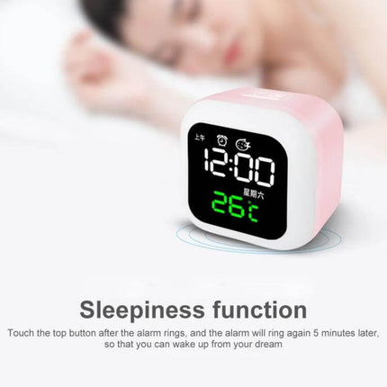 USB Home Smart Clock With Night Light For Bedroom Use compact bedside alarm clock with temperature display and soft touch-top night light