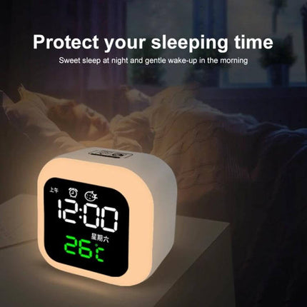 USB Home Smart Clock With Night Light For Bedroom Use – compact bedside alarm clock with soft touch night light, digital time and temperature display, USB charging