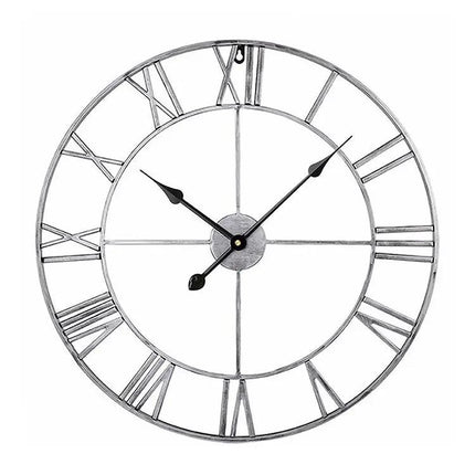 40cm Retro Iron Round Roman Numeral Mute Wall Clock For Living Room
