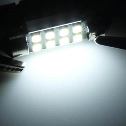 2-Pack 41mm Festoon Led Car Reading Lamps For Interior Lights bright canbus-compatible 41mm aluminum festoon LED shown illuminated