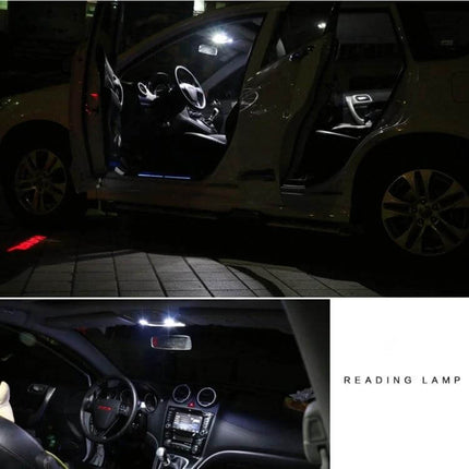 2-Pack 41mm Festoon Led Car Reading Lamps For Interior Lights installed in car interior showing bright dome and door illumination