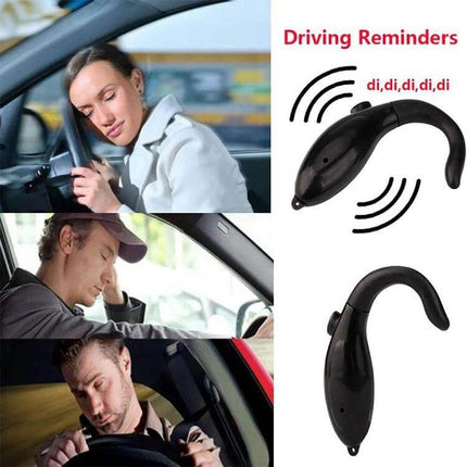 Anti-Drowsiness Ear Hook Alarm for Safe Long-Distance Driving - black fish ear hook alarm shown with drivers nodding and reminder sound