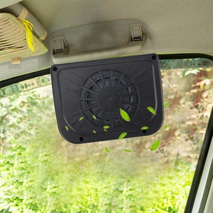 Solar Car Windshield Cooling Fan For Parked Cars Battery Free clipped to car side window circulating air to reduce interior heat