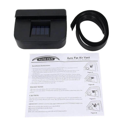 Solar Car Windshield Cooling Fan For Parked Cars Battery Free solar vent fan clips to side window, battery-free solar-powered interior cooling and ventilation