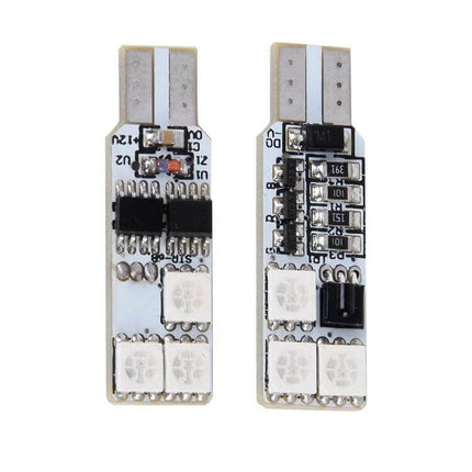 Colorful 36mm T10 Port Remote Control Car Dome Lamp With 6 LED Reading Light showing dual PCB bulbs with three LEDs each and T10 plug