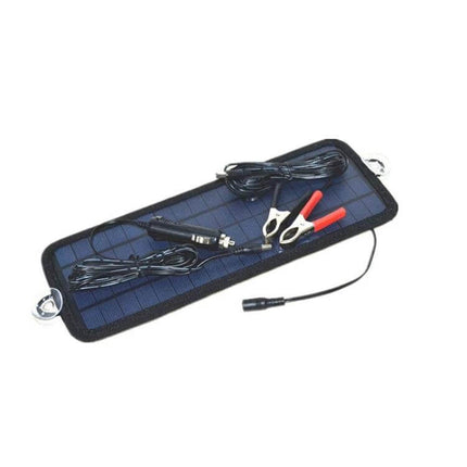 Portable Car Solar Battery Charger for 12V Vehicles compact panel with alligator clips and cigarette lighter cable for maintenance charging
