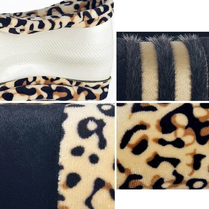 Leopard Grain Steering Wheel Cover for Comfortable Vehicle Use - leopard print plush grip protects wheel and improves handling