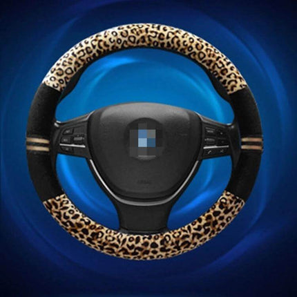 Leopard Grain Steering Wheel Cover for Comfortable Vehicle Use - leopard print grip and protection for everyday driving