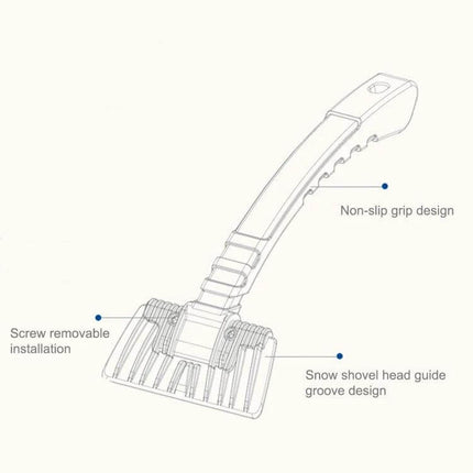 Car Snow Brush and Ice Scraper for Winter Vehicle Maintenance with non-slip grip and removable snow shovel head guide