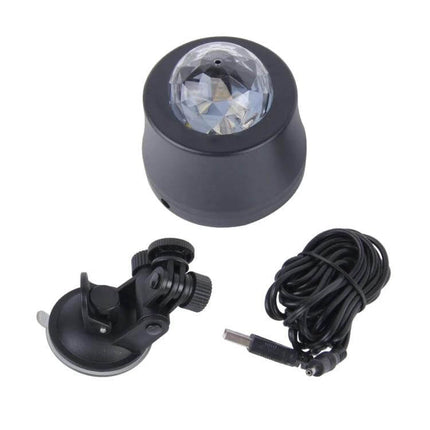 Colorful Car Atmosphere Light, Sound Activated DJ Decor With 6 RGB LEDs USB powered disco ball with 4m cable and suction mount